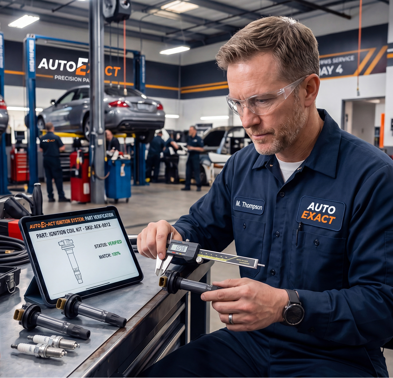 Vehicle service bay for fitment verification